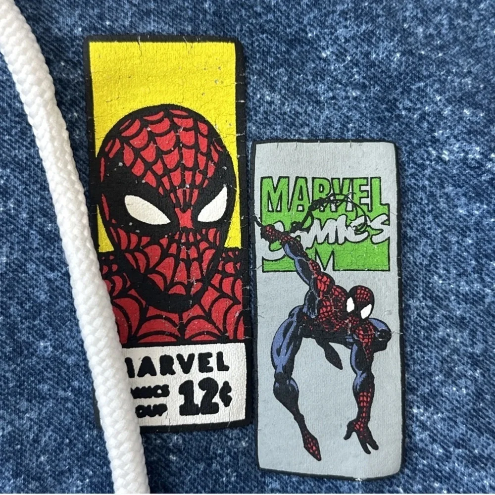 Preowned Disney Parks Marvel Spider-Man Spirit Jersey Hoodie 60th Anniversary LG - Picture 2 of 10